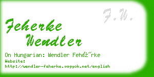 feherke wendler business card